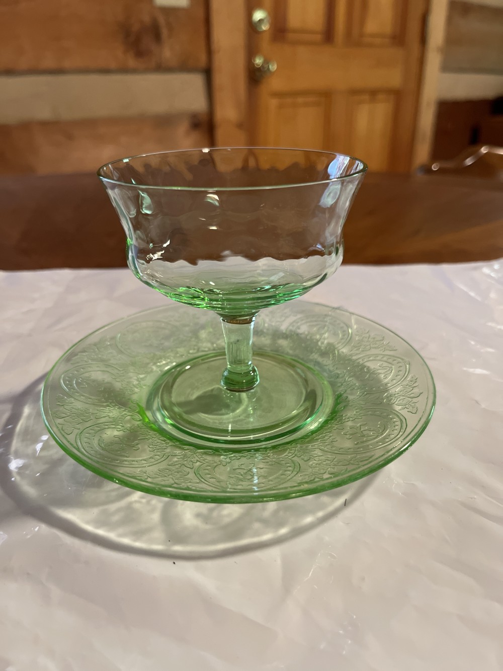 1930s uranium glass sherbet dish