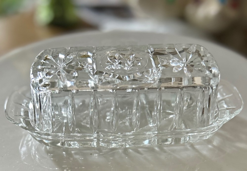VTG Butter Dish Anchor Hocking Prescut