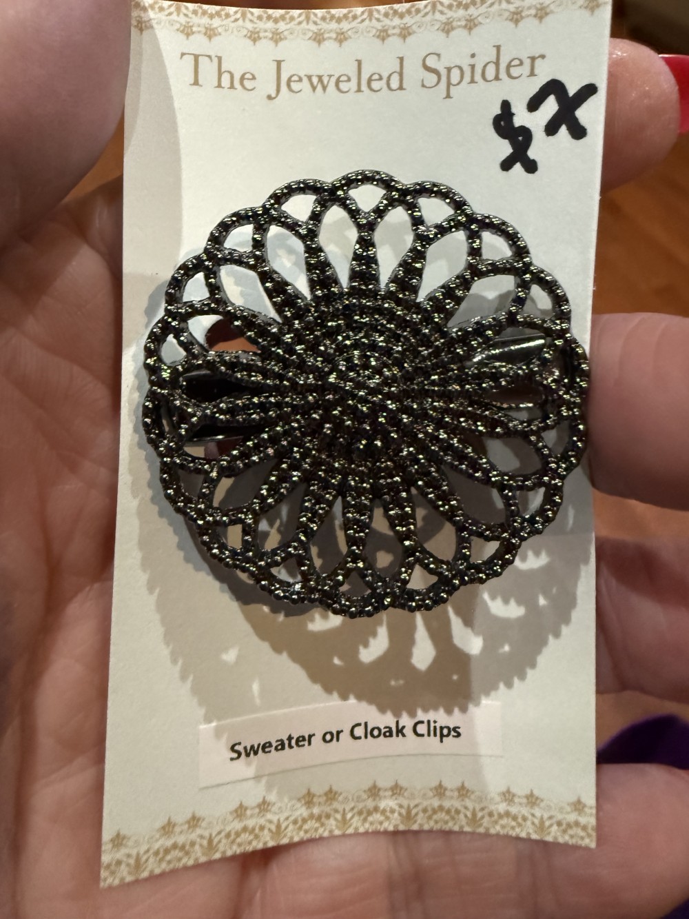 Sweater Clip, Cloak Clip, Dress Clip: swirled