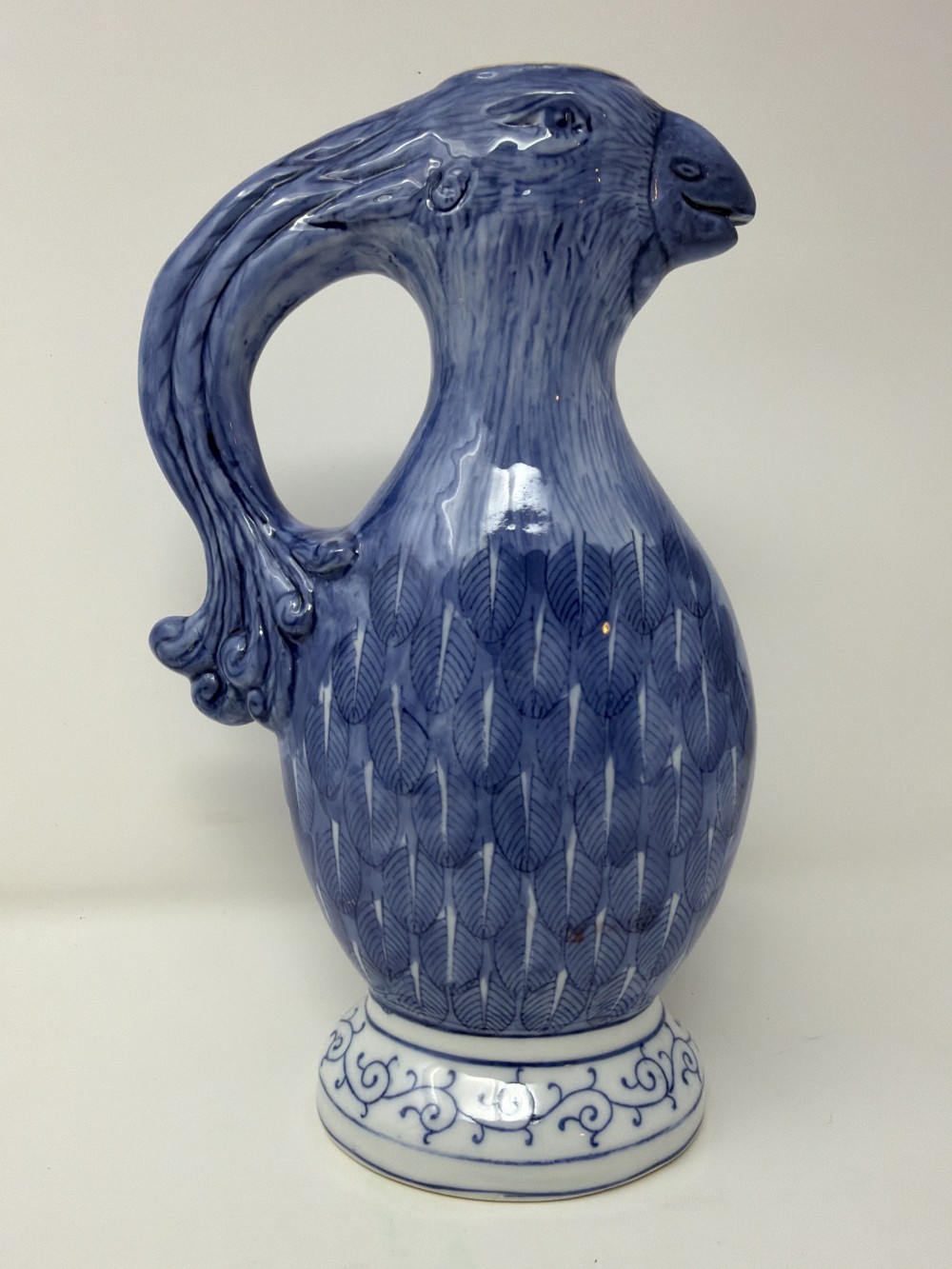 Ceramic Blue Bird Parrot Pitcher