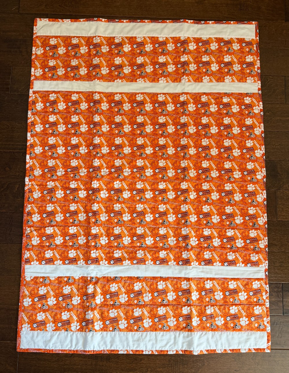 Clemson Tigers Handmade Stadium Lap Prayer Crib Quilt