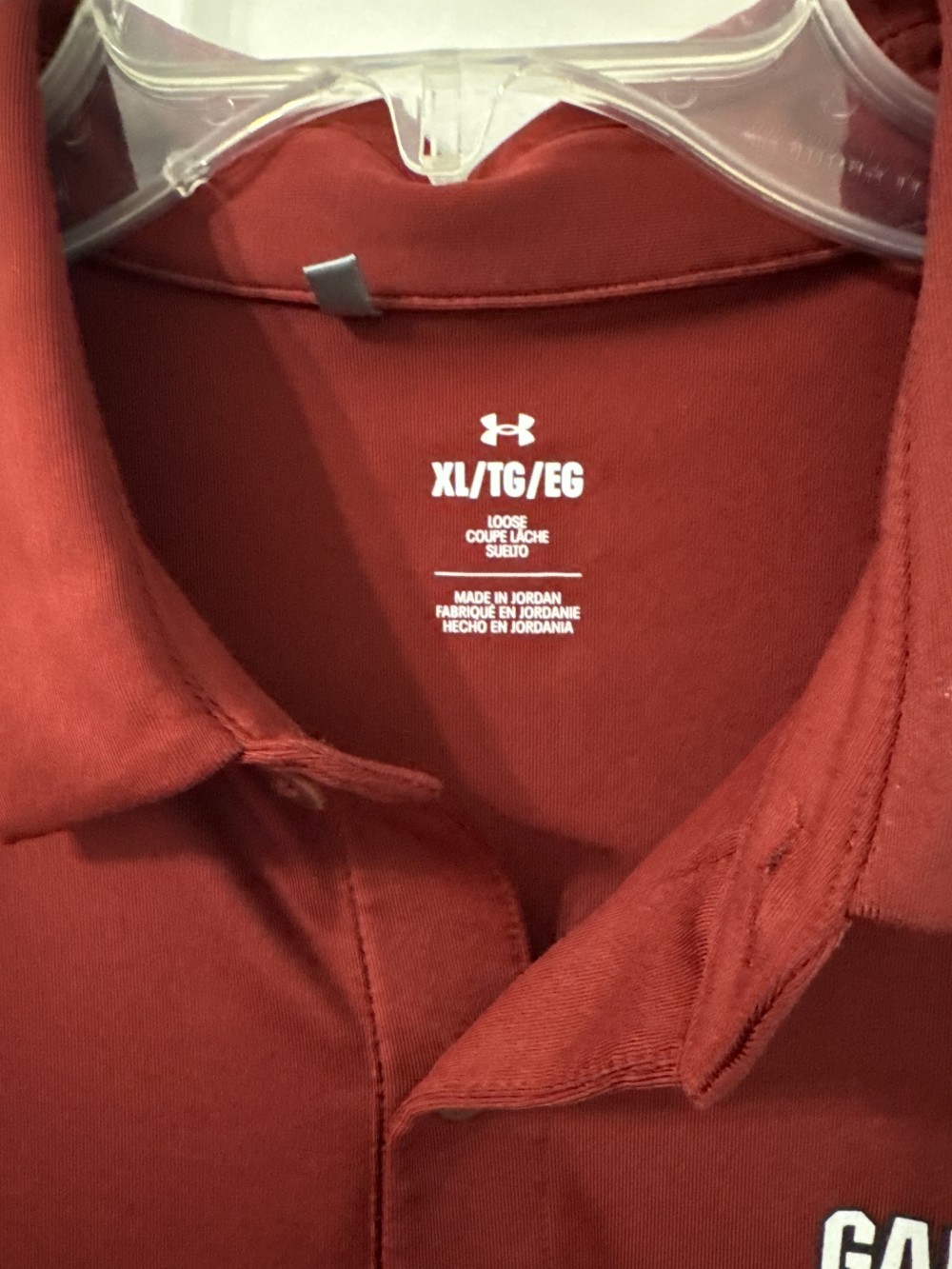 UNDER ARMOUR, GARNET   S/S  POLO (EUC)