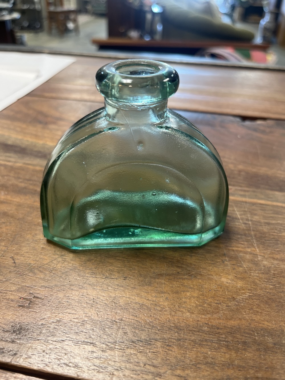 Vtg aqua blob top ink bottle