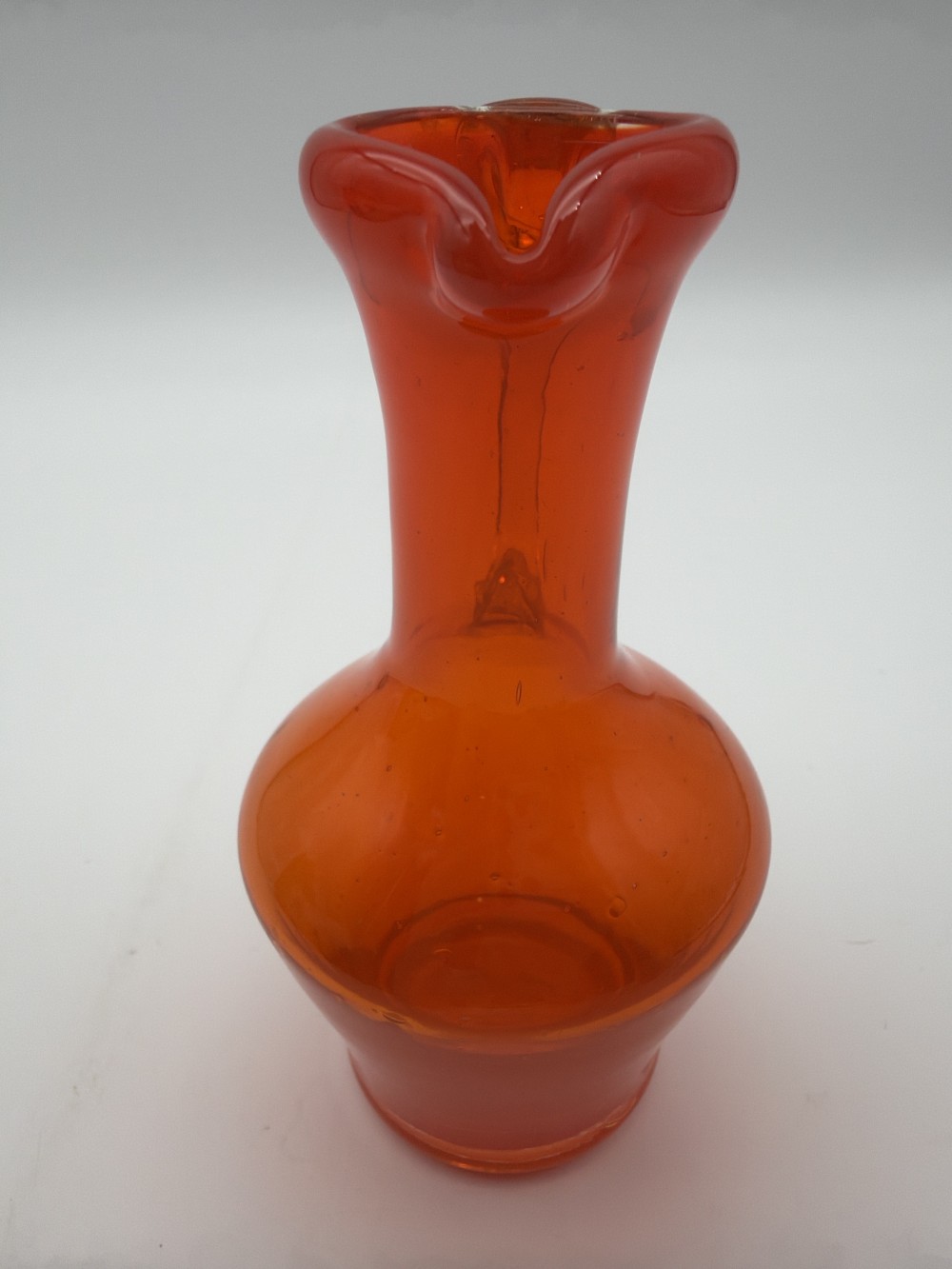 Hand Blown Orange Glass Vase