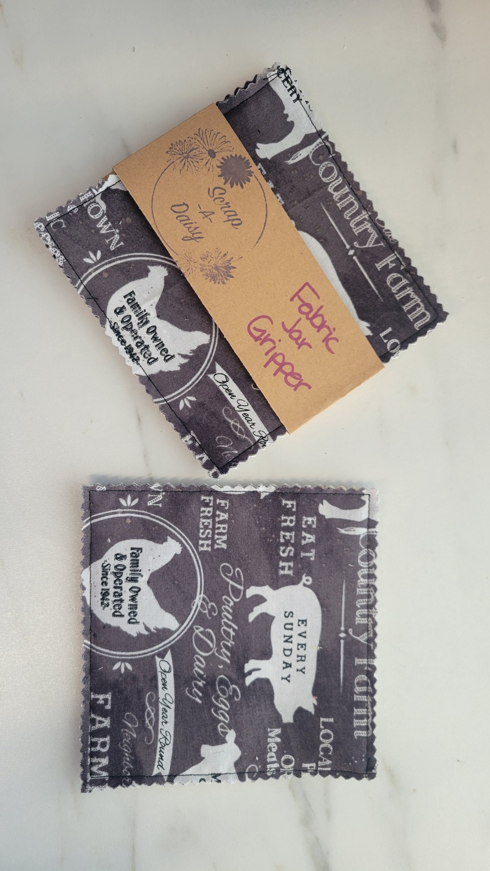 Country Farm Fabric Jar Gripper