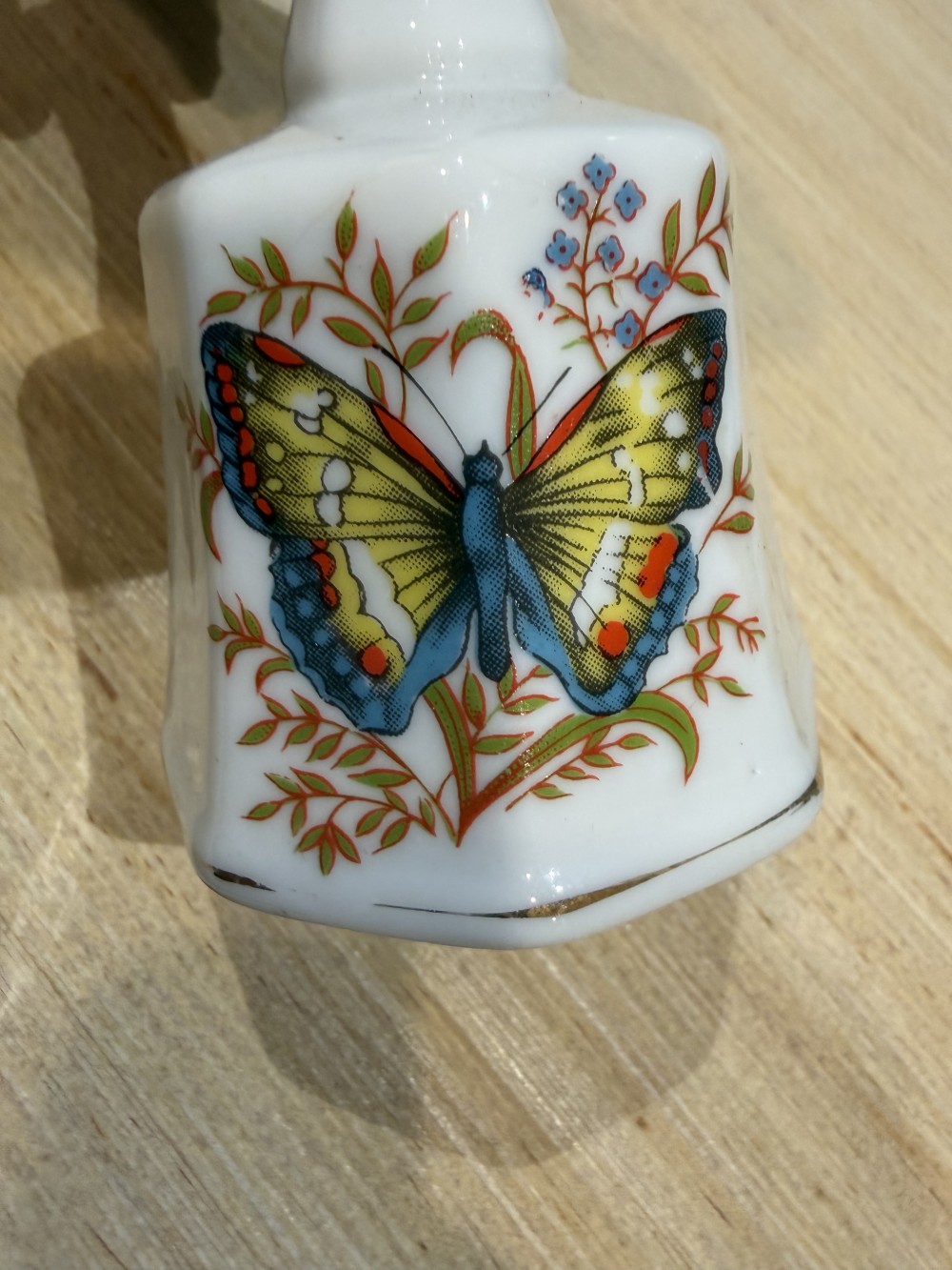 Vintage Porcelain Butterfly Bell