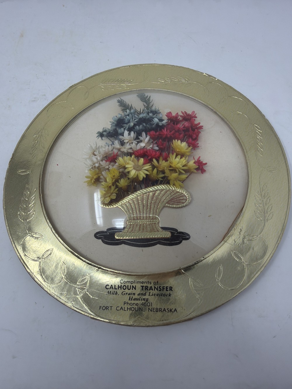 Vtg Advertising Bubble Glass Wall Plaque