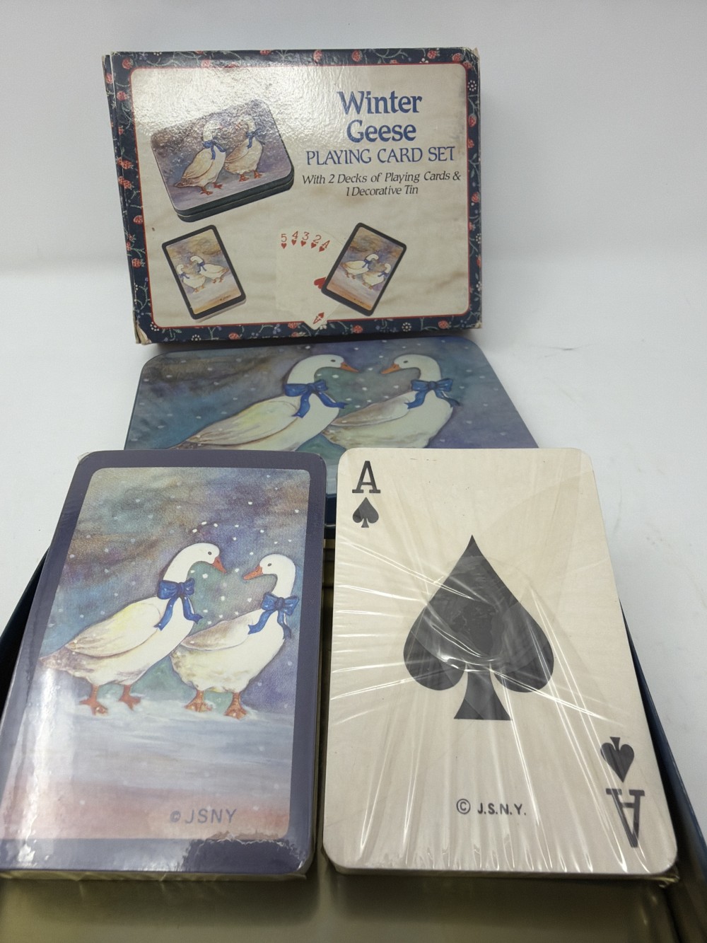 Vtg Winter Geese 2 Deck Set