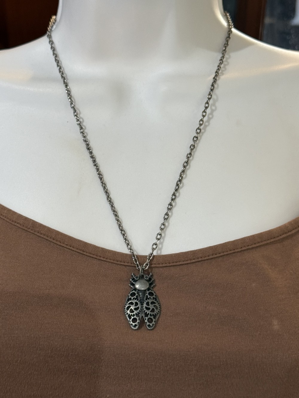 Pendant Necklace - Steampunk Insect in Pewter, Fly