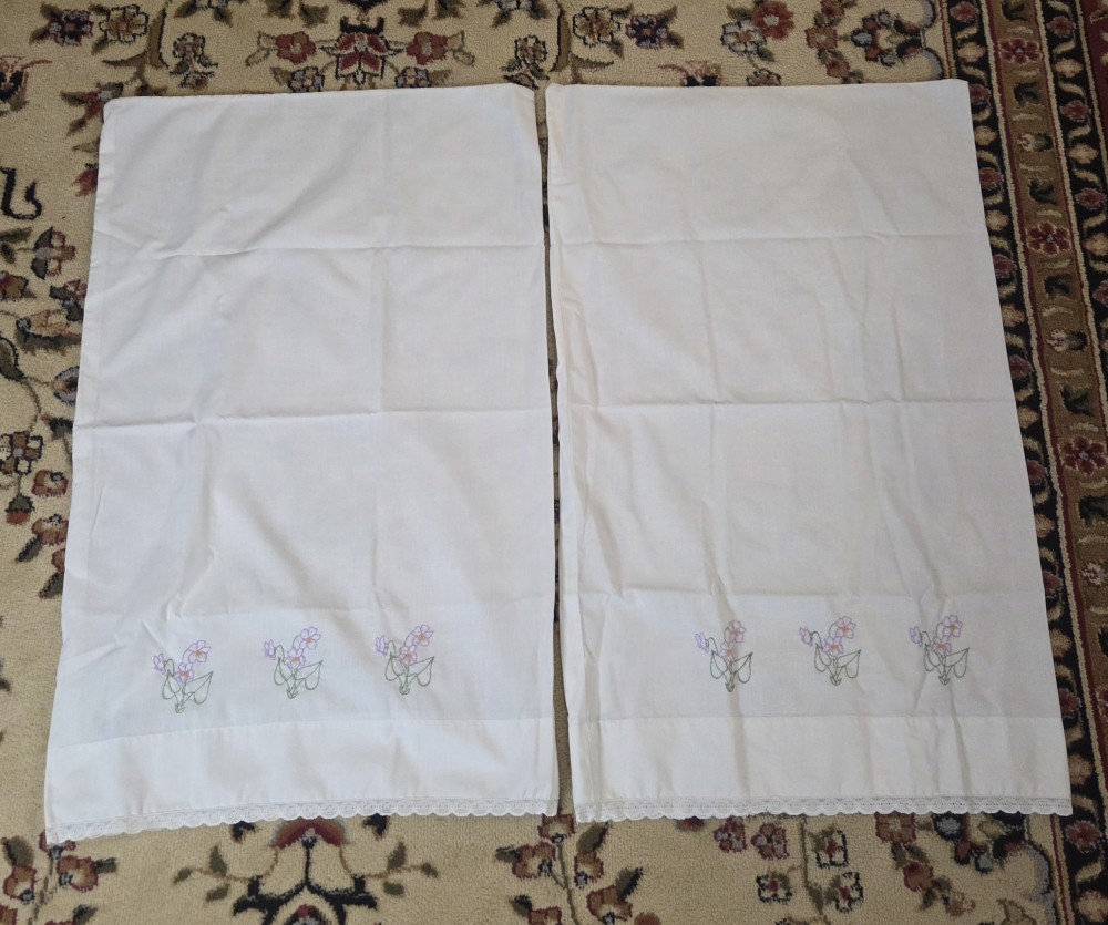 Pair of VTG Embroidered P. Cases