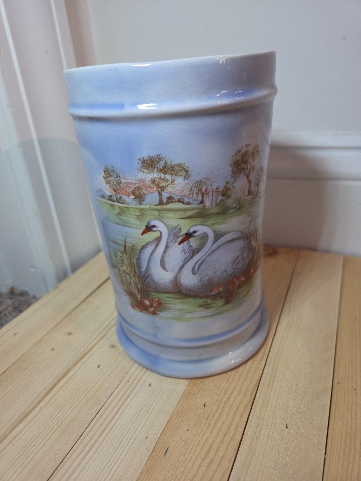 Vintage Ceramic Swan-themed Canister