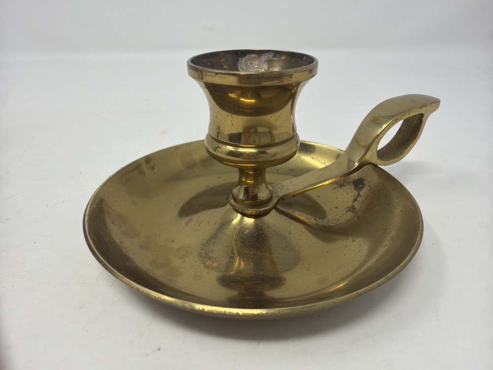 Vtg Brass Finger Candlestick Holder