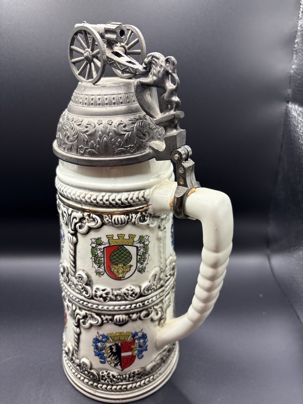 Japanese Made Ceramic Beer Stein Vintage ~10.5 in H
