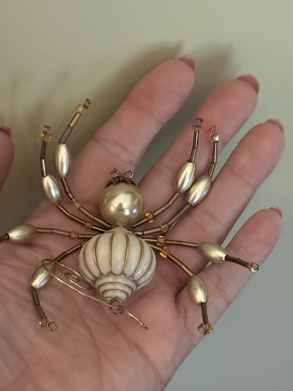 Ornament - Spider - Copper Cream and Gold
