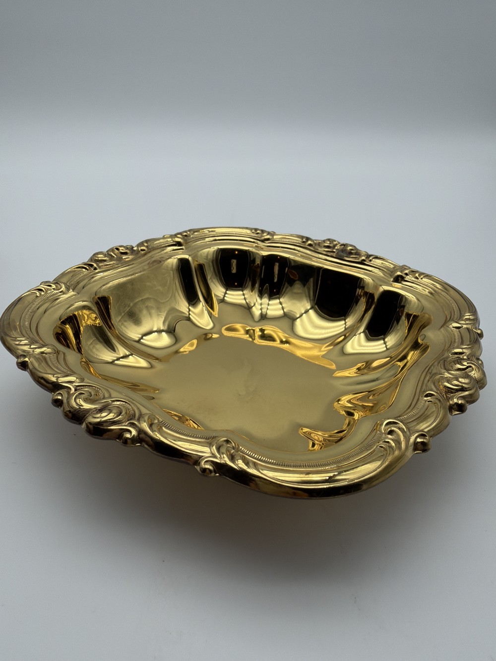 Vtg Copper Craft Ornate Brass Bowl
