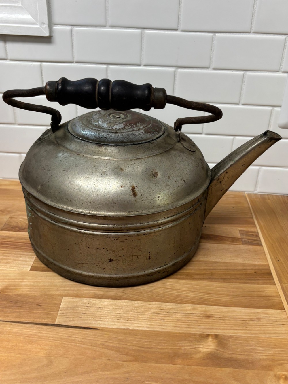 Antique Majestic Copper Tea Kettle 1898 Patent Primitive Farmhouse Decor Pot Cottagecore