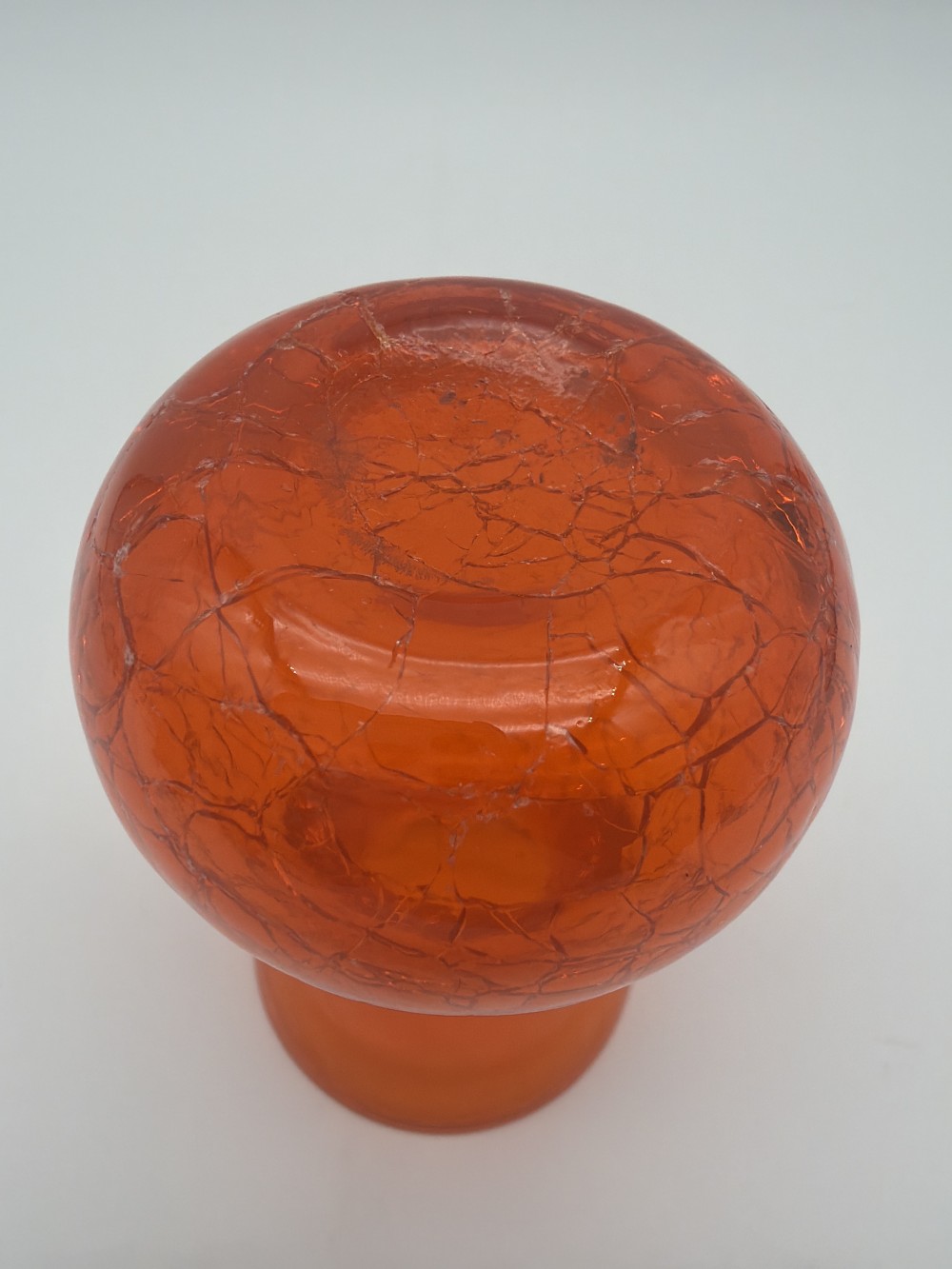 Cadmium-Reactive Crackle Glass Vase AS IS
