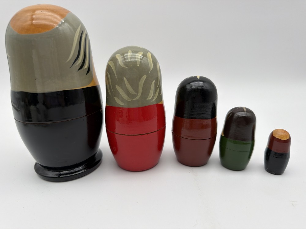 Vintage Russian Political Matryoshka Nesting Doll Set