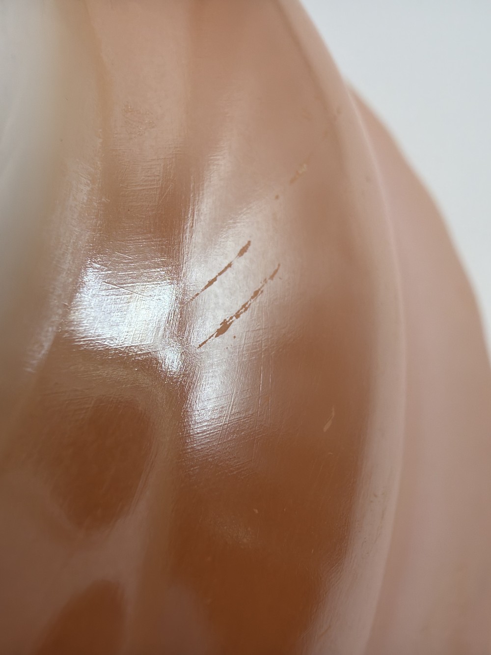 Vtg Fire-King Peach Lustre Shell Bowl