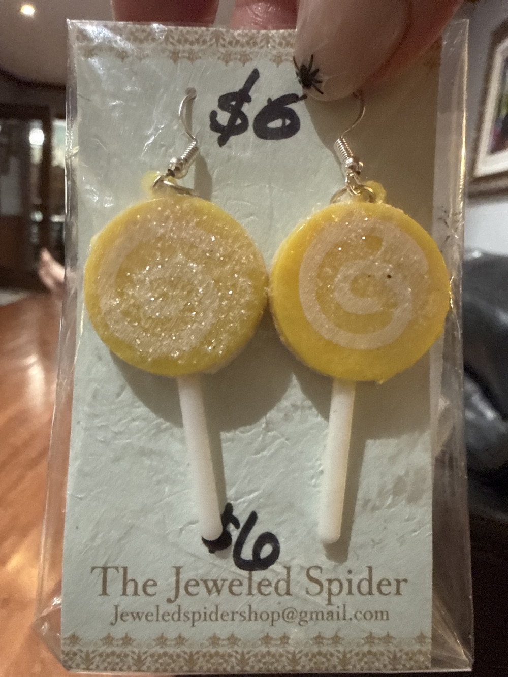 Earrings - Candy, Lolly Pops, Suckers, Yellow