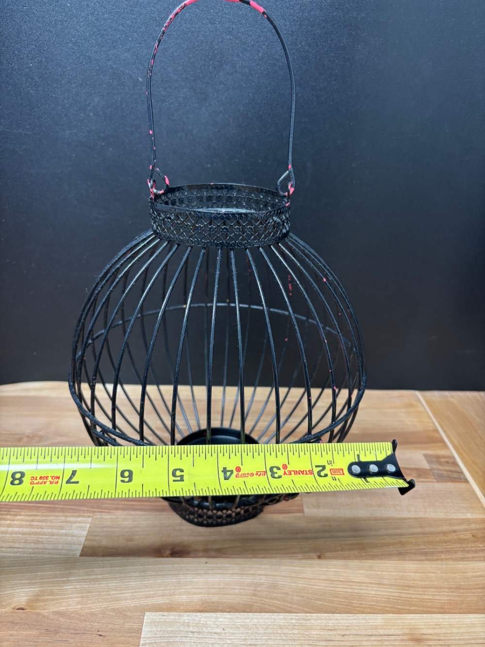 Black Metal Birdcage Candle Lantern Votive Holder Hanging Tabletop Decor