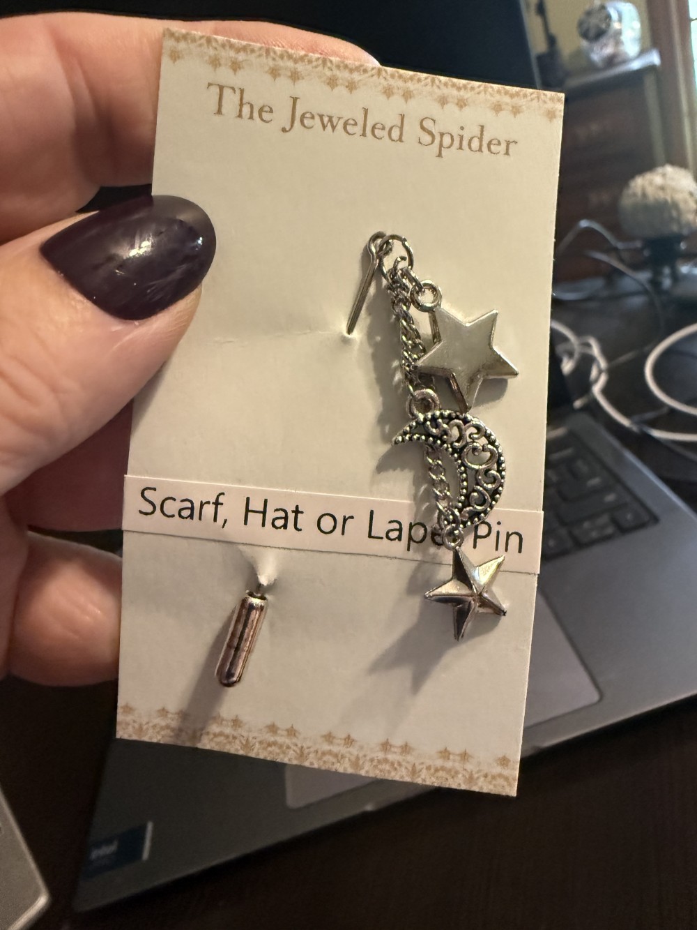 Hat Pin, Scarf Pin - Celestial Stars and Moon, Lapel Pin, Hat Pins, Scarf Pins