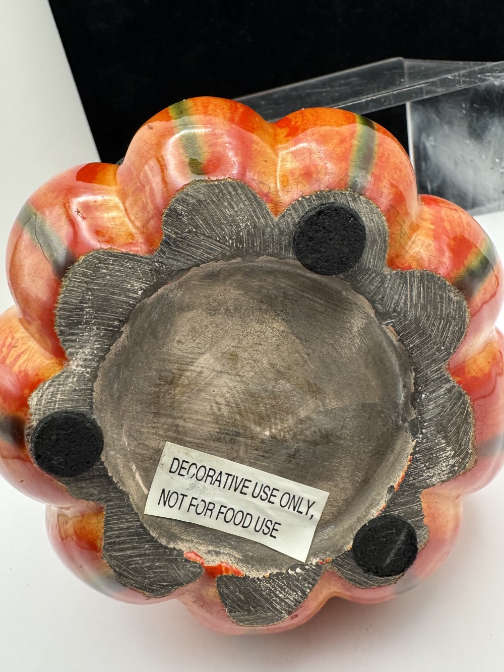 PUMPKIN BOWL/LID, ORANGE GREEN STRIPES