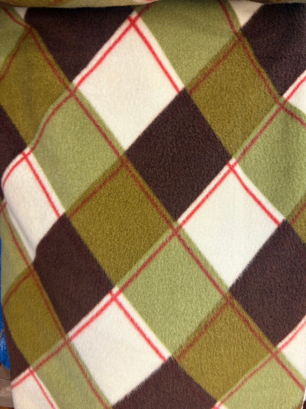 Olive Plaid Antipill Fleece by Jo-Ann Fabrics: