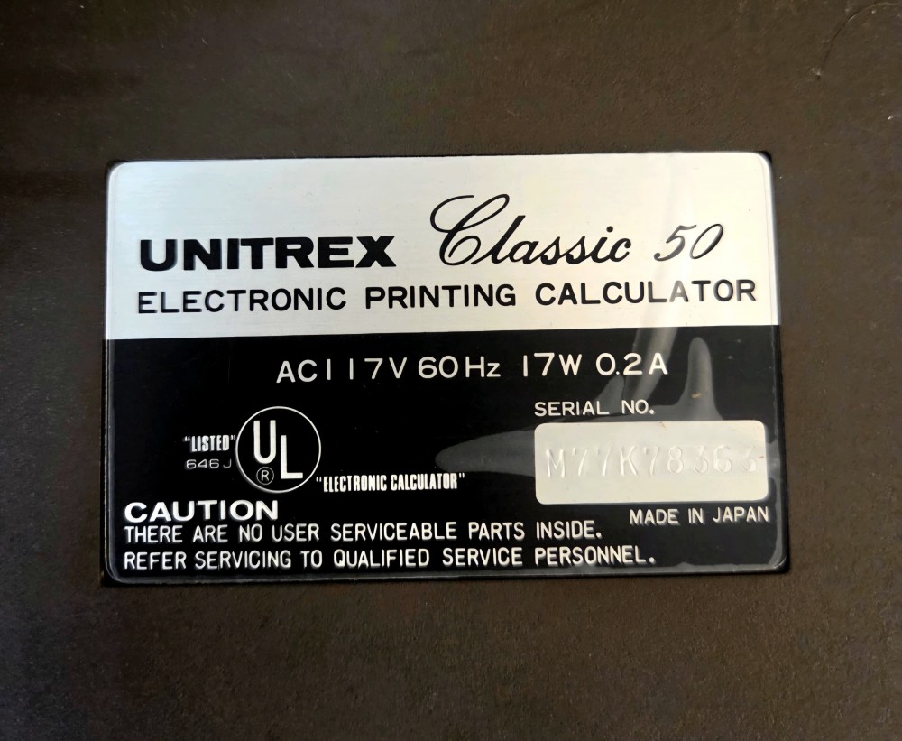 VTG Unitrex Classic 50 Calculator