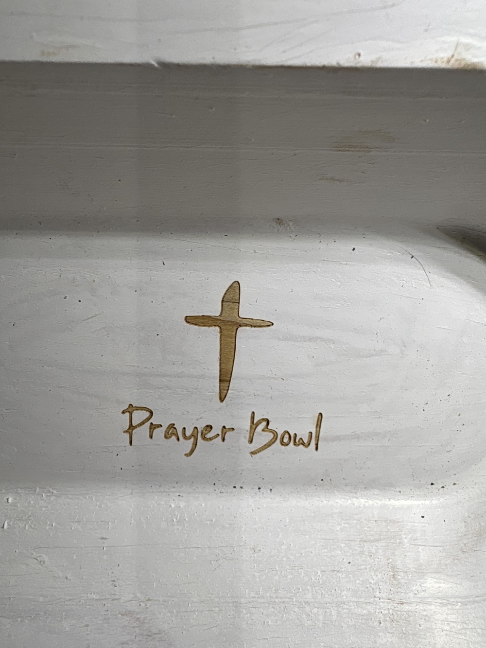Dough Bowl Style White Prayer Bowl ~8
