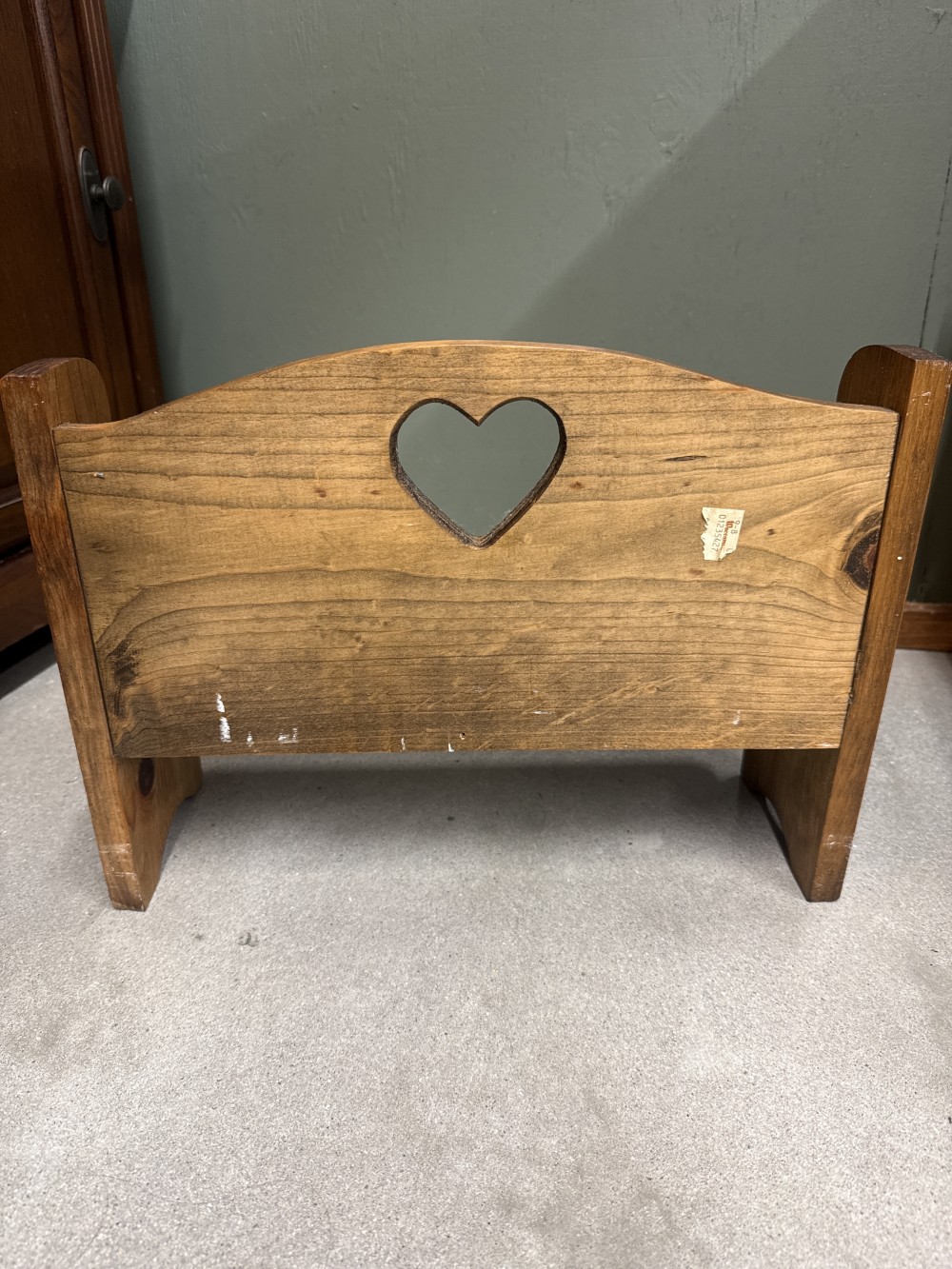 Vintage wood heart cutout small bench