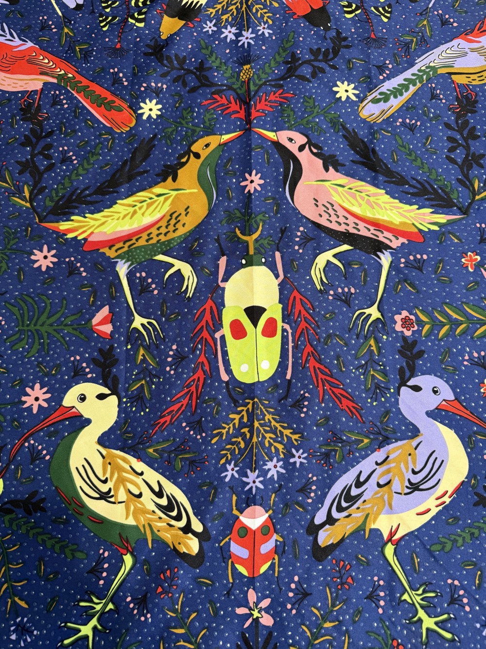 Birds and bugs scarf