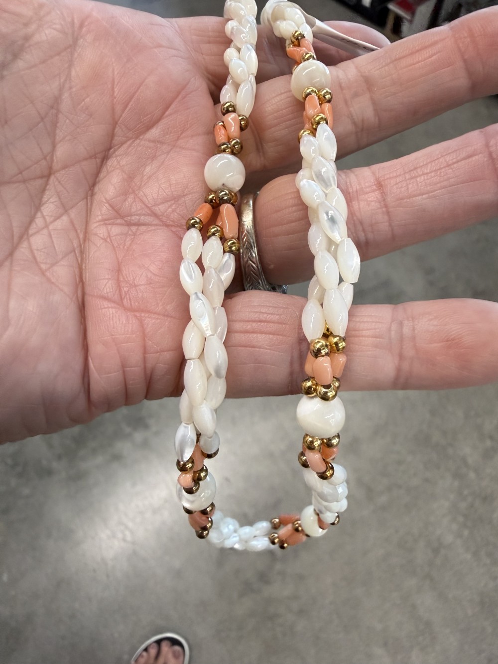 VIntage 1960s Shell and Corral Necklace