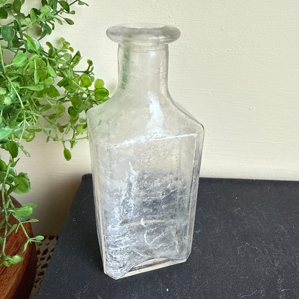 Antique Square Apothecary Bottle