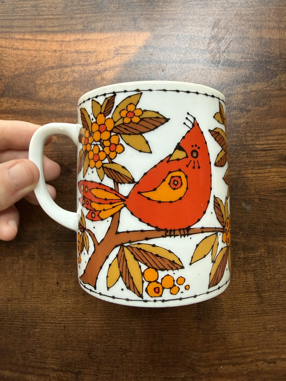 Vintage bird mug
