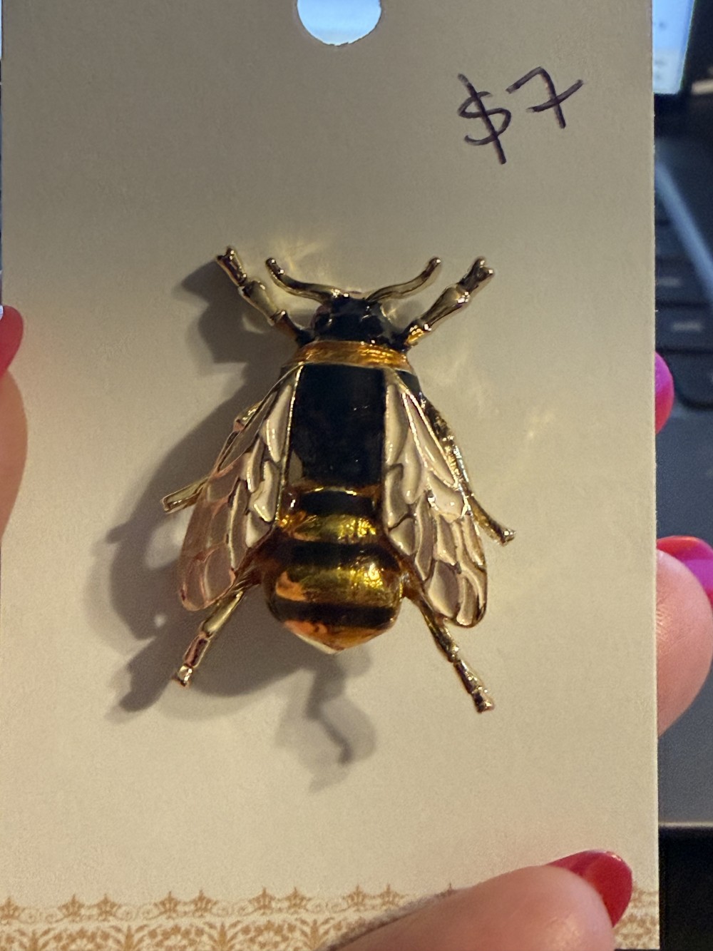 Brooch Pin - Bee in Colorful Enamel Gold