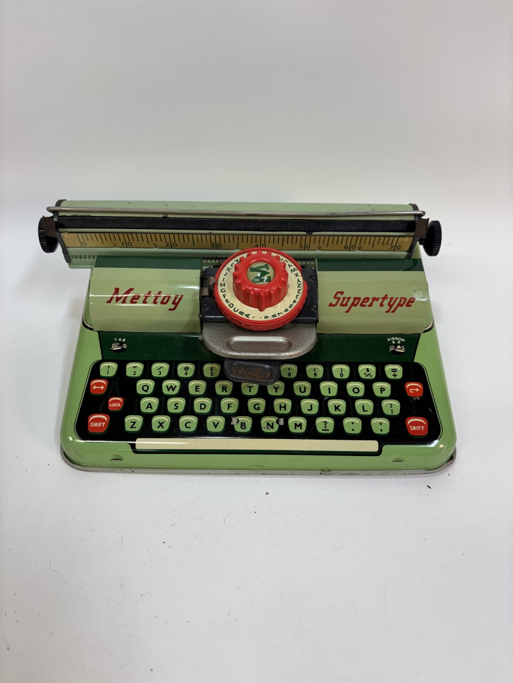 Vintage 1950's Mettoy Supertype Typewriter Metal Tinplate Toy