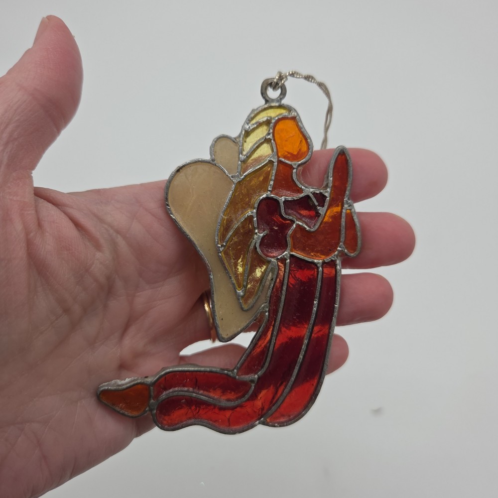 1978 Kurt S Adler Acrylic Stained Glass Angel Ornament