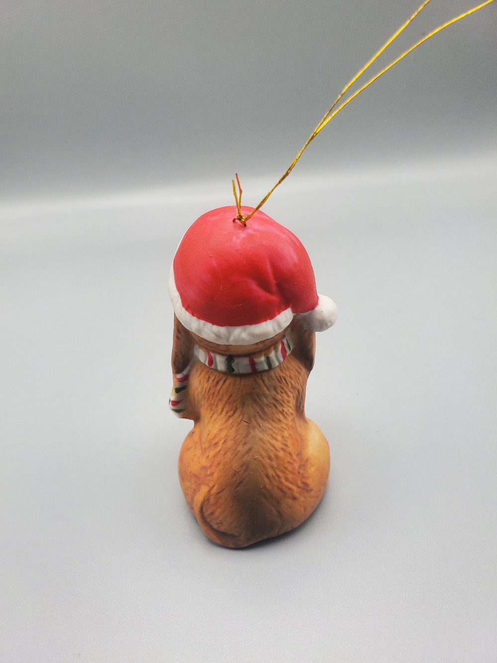 1988 House of Lloyd Dog in Santa Hat Hanging Ornament