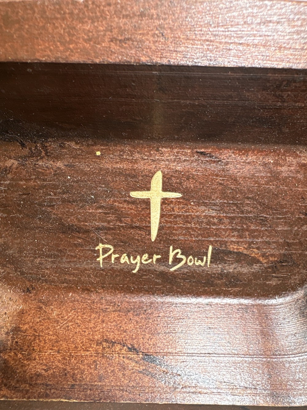 Dough Bowl Style Dark Wood Prayer Bowl ~8