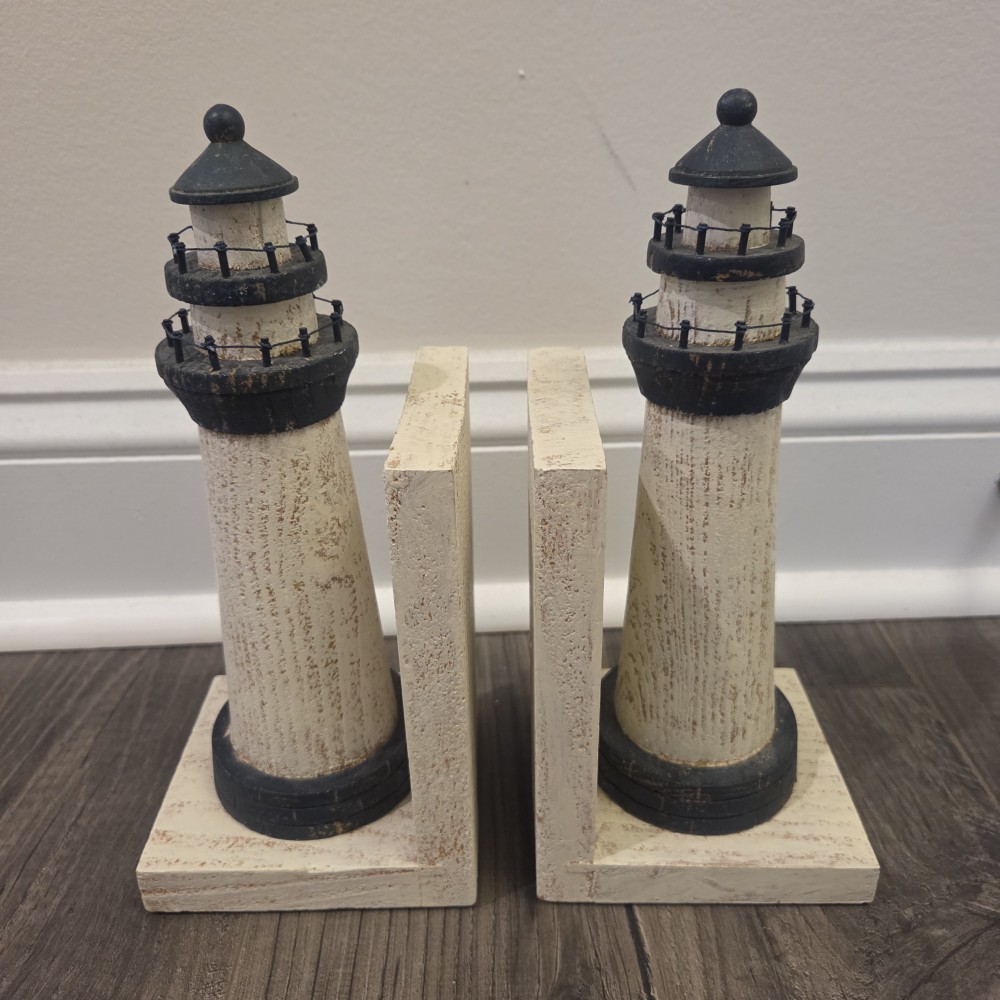 Pair of Rustic Lighthouse Bookends
