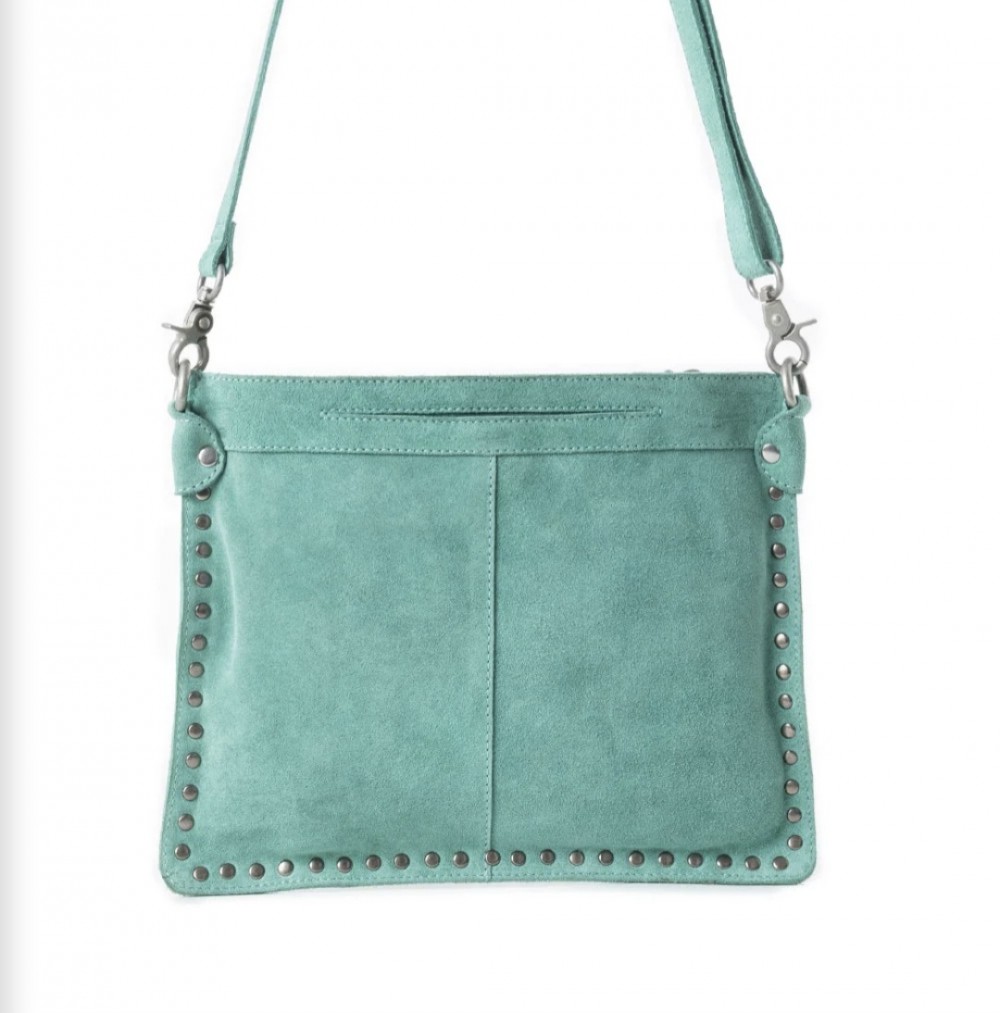 Bags Crossbody Texas Rose Suede Teal