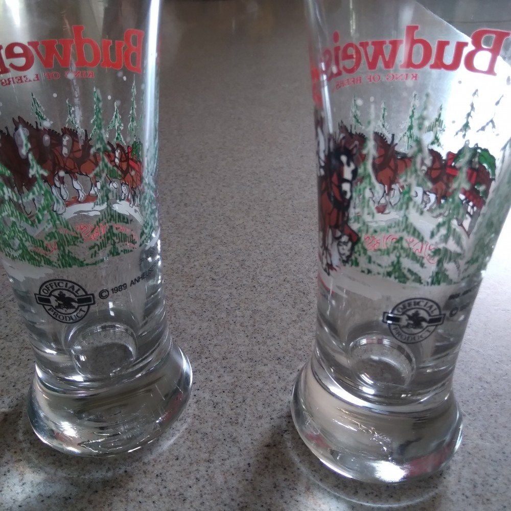 Budweiser Clydesdale Pilsner Beer Glasses