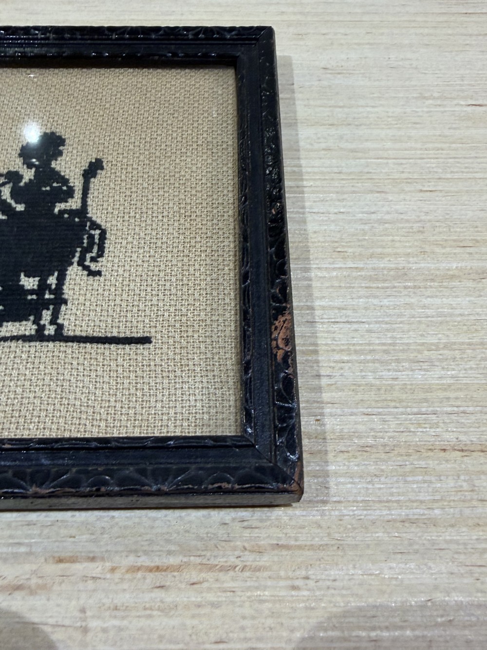 VTG Framed Stitched Courting Scene