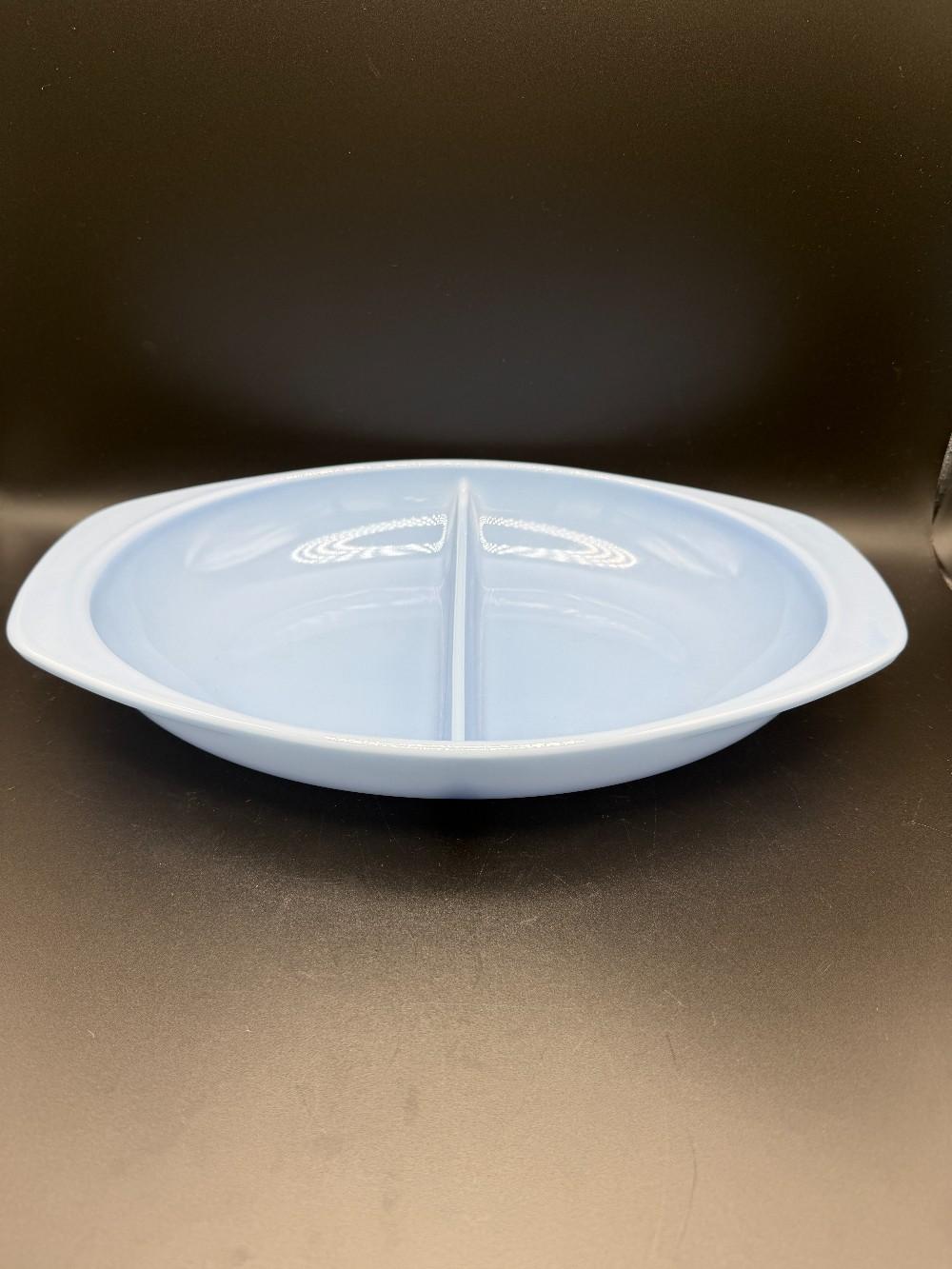 Pyrex Delphite Blue Divided Casserole Dish