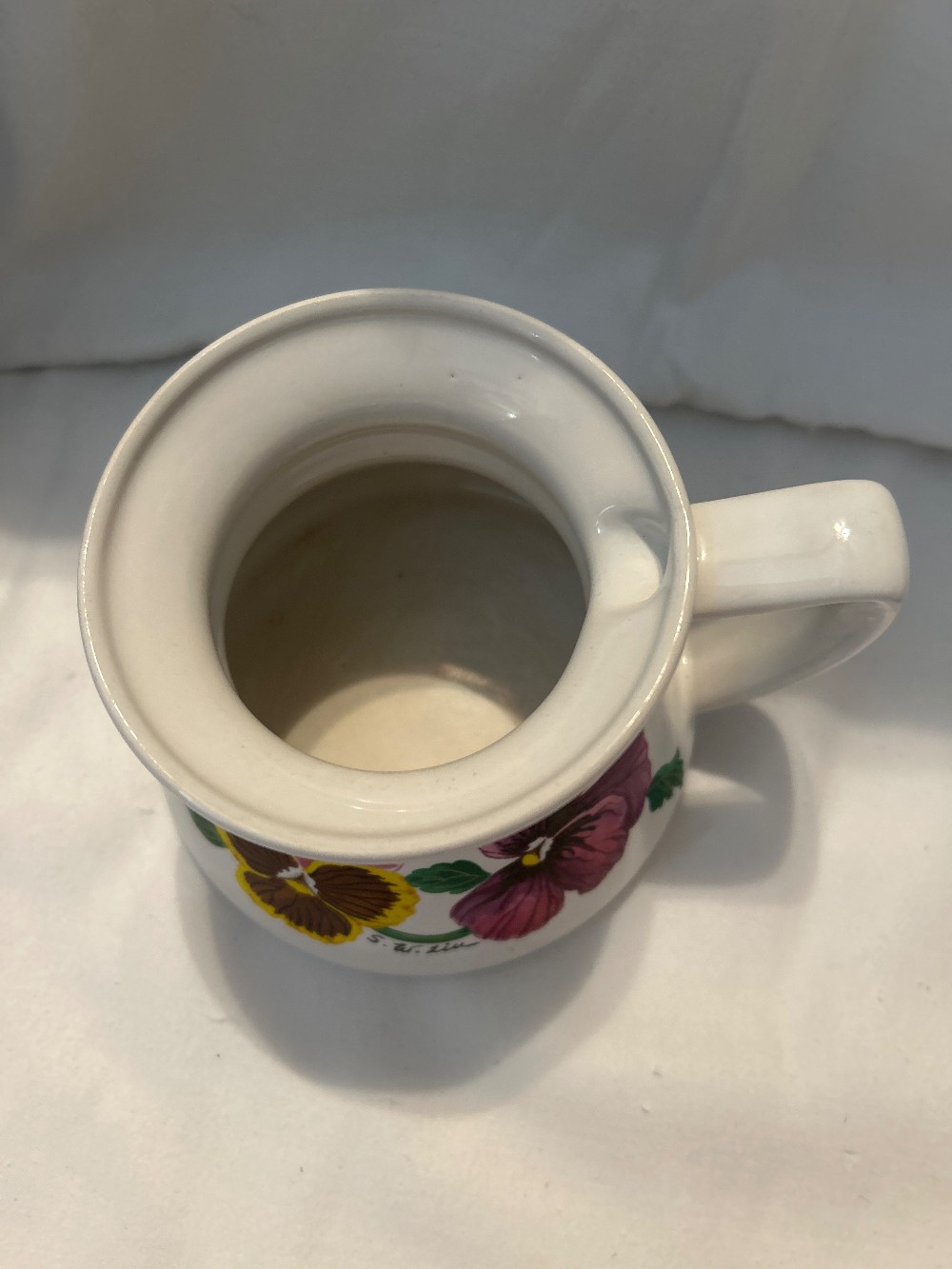 VTG Mug/Flower Pot - Hand-Painted Pansy
