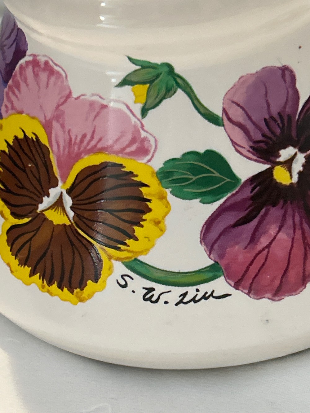 VTG Mug/Flower Pot - Hand-Painted Pansy