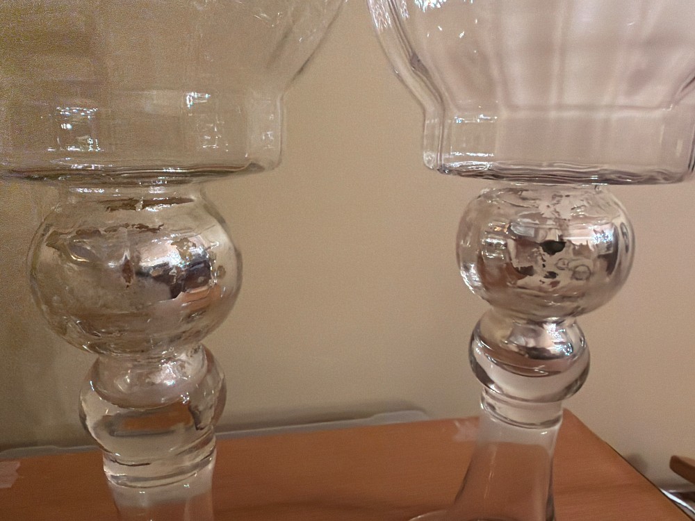 GLASS HURRICANE CANDLE HOLDERS (set of 2)