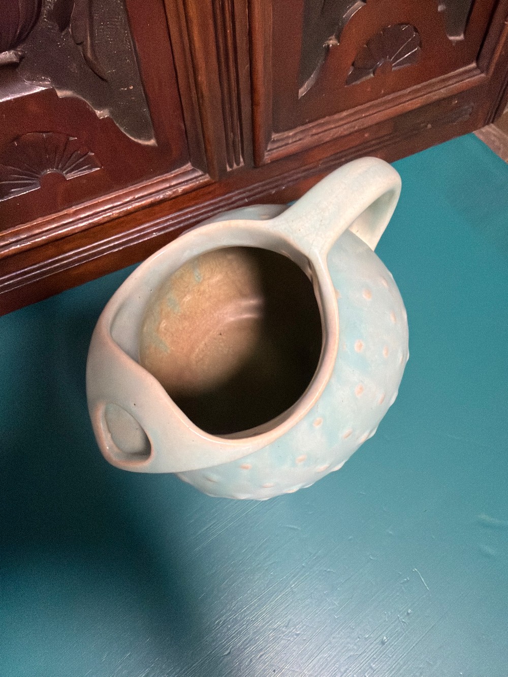 VINTAGE MCCOY BLUE HOBNAIL PITCHER