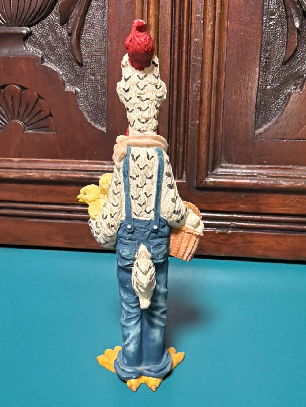 Farmer Rooster Figurine